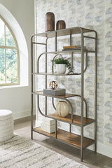 Luxury Living Gallery - Ashley Furniture - Jaddon Bookcase - Bookcase / Brown/Antique Silver - A4000587