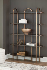 Luxury Living Gallery - Ashley Furniture - Brentmour Bookcase - Bookcase / Brown/Gold Finish - A4000589