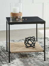 Luxury Living Gallery - Ashley Furniture - Minrich Accent Table - Accent Table / Black/Natural - A4000591