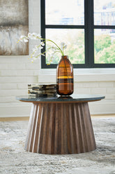 Luxury Living Gallery - Ashley Furniture - Ceilby Accent Coffee Table - Accent Cocktail Table / Black/Brown - A4000601