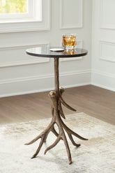 Luxury Living Gallery - Ashley Furniture - Lemkins Accent Table - Accent Table / Black/Antique Gold Finish - A4000606