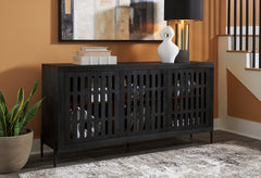 Luxury Living Gallery - Ashley Furniture - Vallisburg Accent Cabinet - Accent Cabinet / Black/Natural - A4000644