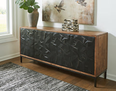 Luxury Living Gallery - Ashley Furniture - Dorannby Accent Cabinet - Accent Cabinet / Black/Brown - A4000649