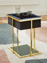 Luxury Living Gallery - Ashley Furniture - Rexwell Accent Table with Speaker - Accent Table with Speaker / Black/Gold Finish - A4000681