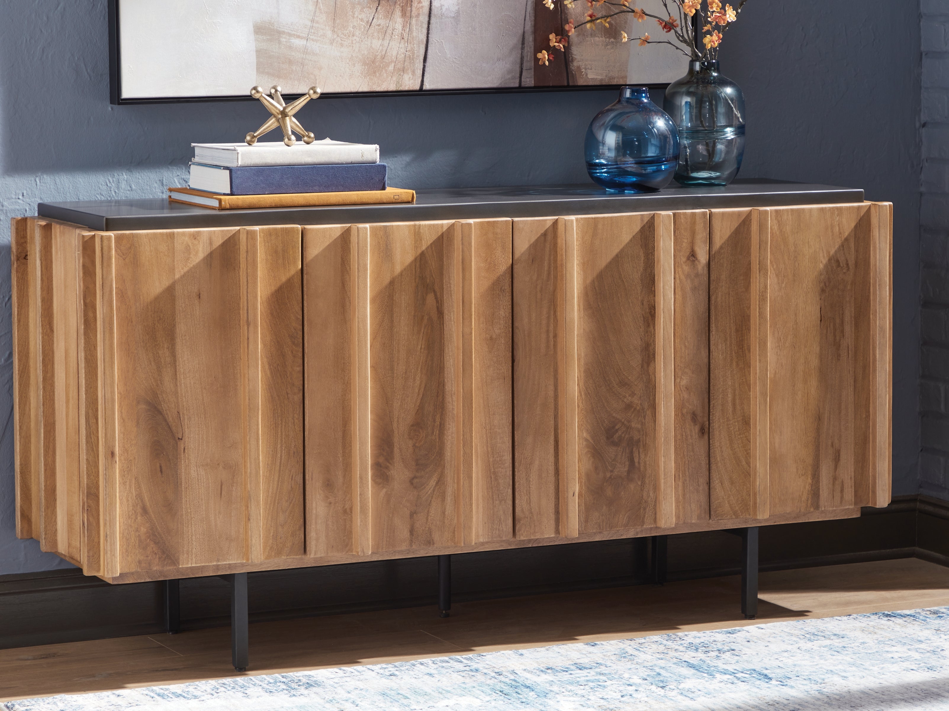 Luxury Living Gallery - Ashley Furniture - Quintavious Accent Cabinet - Accent Cabinet / Brown/Charcoal - A4000685