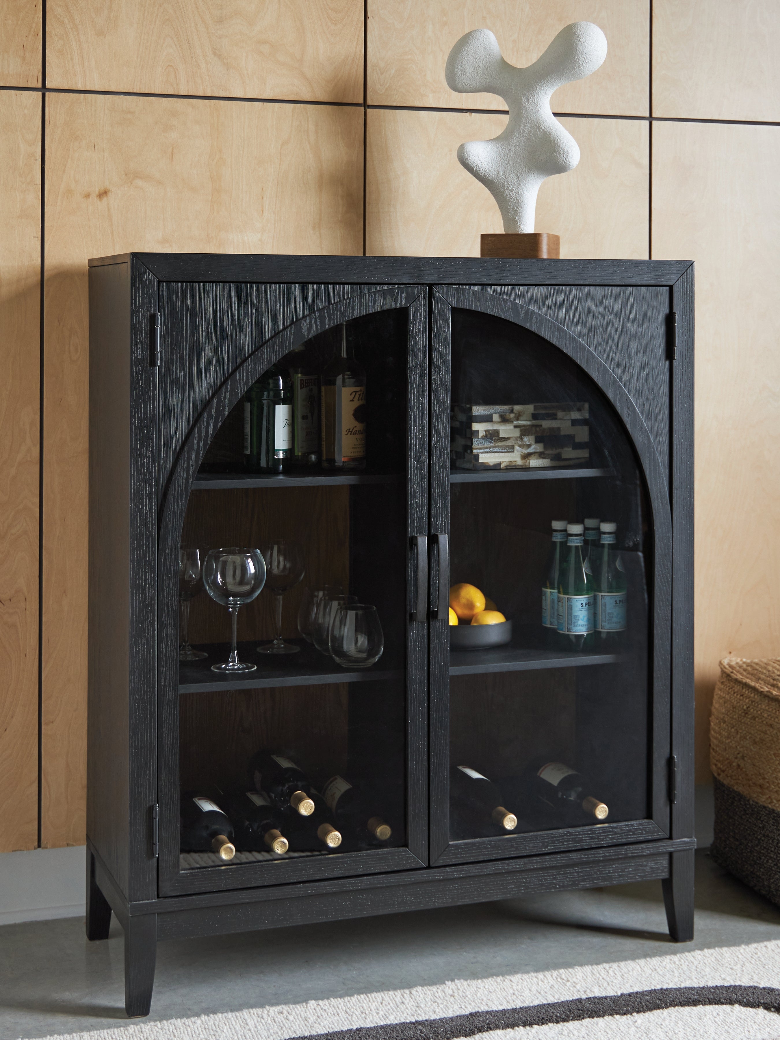 Luxury Living Gallery - Ashley Furniture - Armenleigh Accent Cabinet - Bar Cabinet / Black/Brown - A4000702