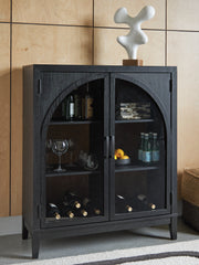 Luxury Living Gallery - Ashley Furniture - Armenleigh Accent Cabinet - Bar Cabinet / Black/Brown - A4000702