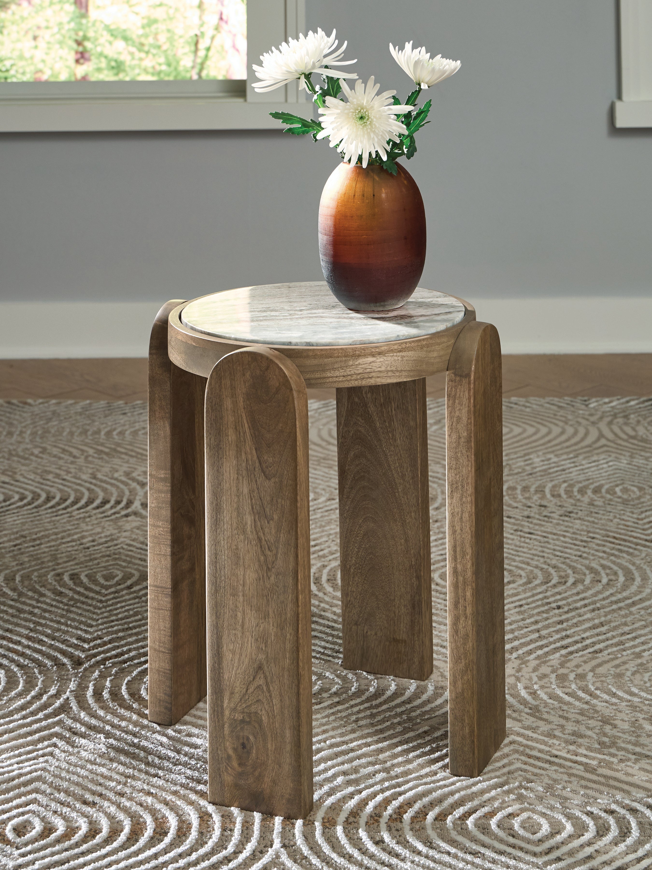 Luxury Living Gallery - Ashley Furniture - Gavrilley Accent Table - Accent Table / Gray/White/Brown - A4000722