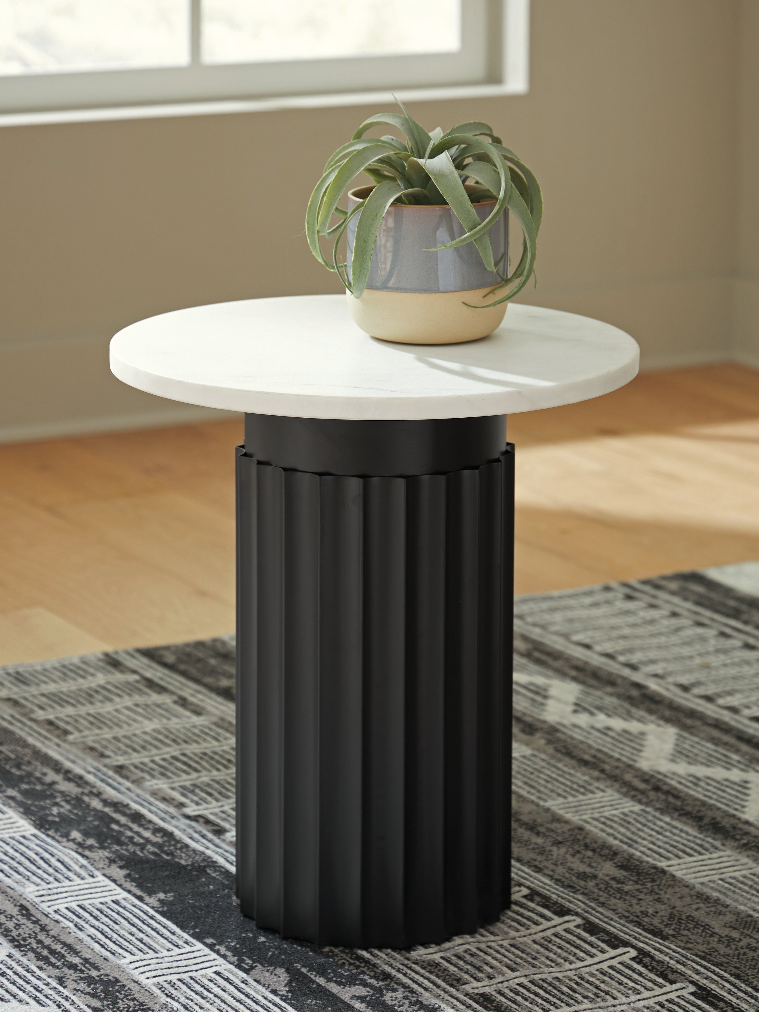 Luxury Living Gallery - Ashley Furniture - Wainstone Accent Table - Accent Table / Black/White - A4000724