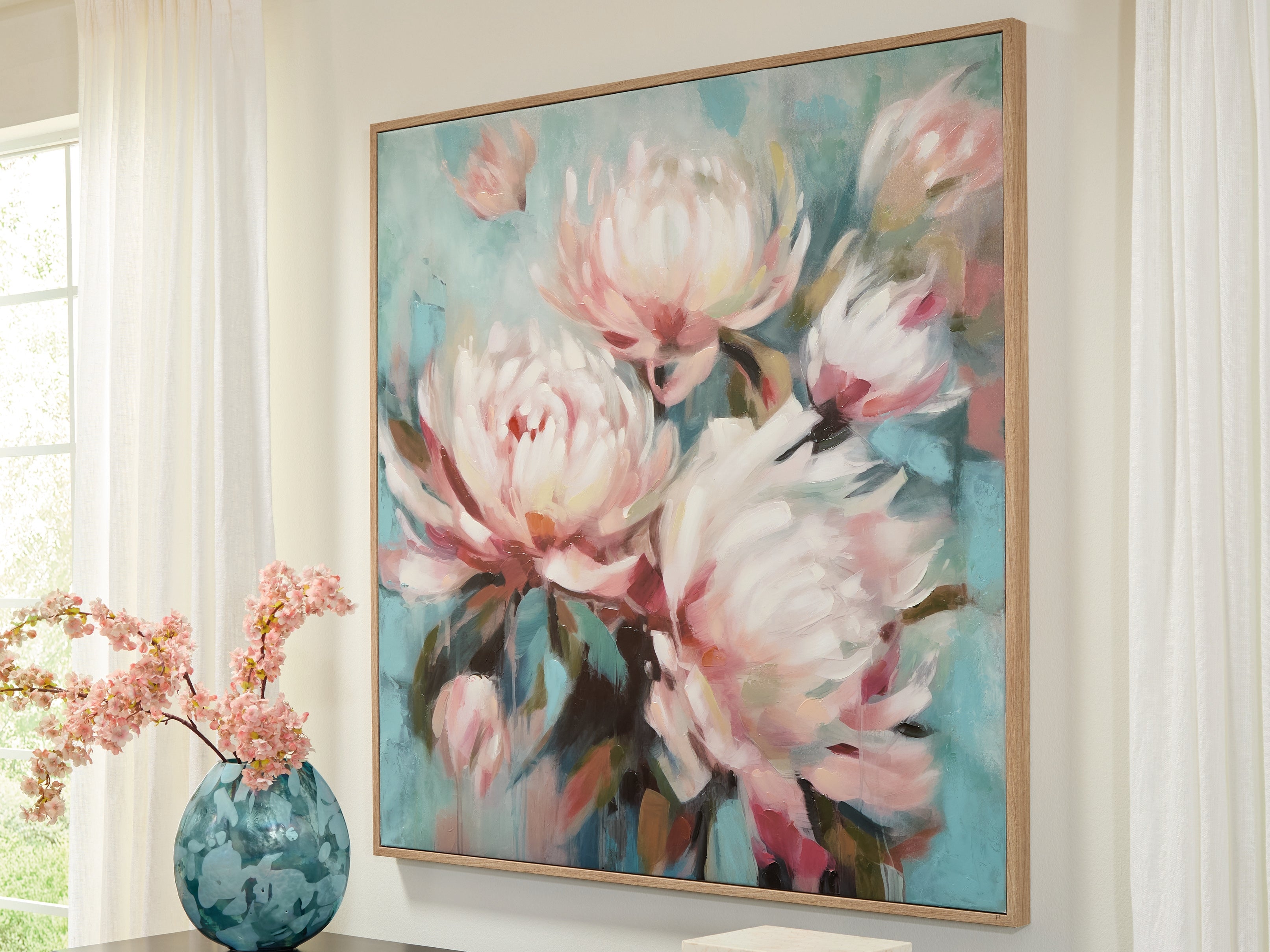 Luxury Living Gallery - Ashley Furniture - Parryville Wall Decor - Wall Art / Aqua/Pink - A8000440