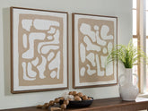 Luxury Living Gallery - Ashley Furniture - Waldett Wall Decor - Wall Art Set (Set of 2) / Beige/White - A8000503