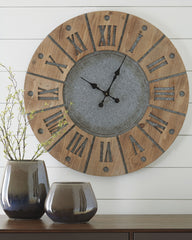 Luxury Living Gallery - Ashley Furniture - Payson Wall Decor - Wall Clock / Antique Gray/Natural - A8010076