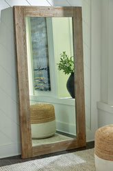 Luxury Living Gallery - Ashley Furniture - Waltleigh Mirror - Floor Mirror / Distressed Brown - A8010278