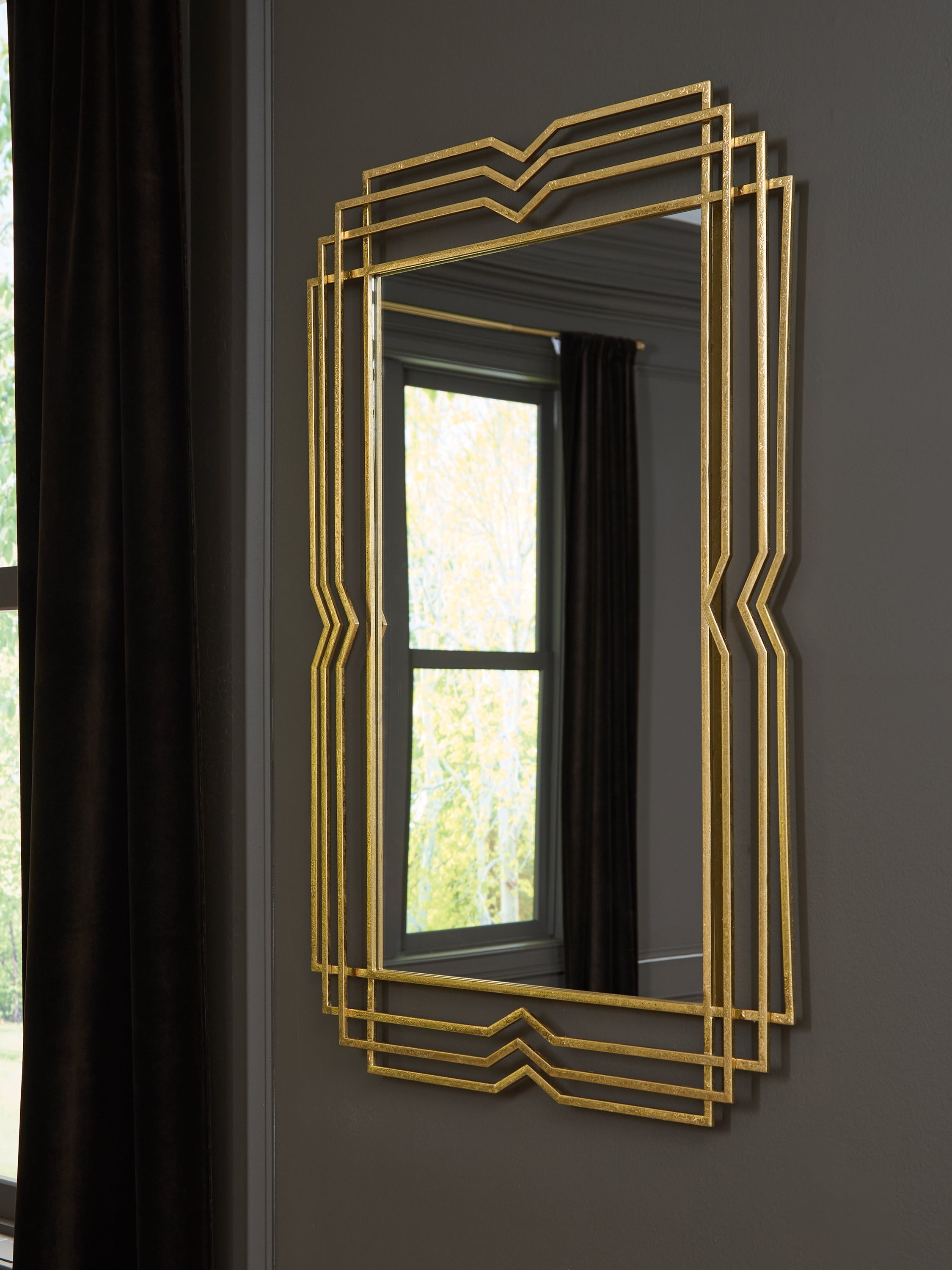 Luxury Living Gallery - Ashley Furniture - Claybrook Mirror - Accent Mirror / Gold Finish - A8010349