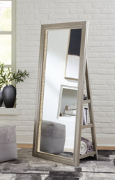 Luxury Living Gallery - Ashley Furniture - Evesen Mirror - Floor Standing Mirror/Storage / White - A8010383