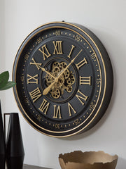 Luxury Living Gallery - Ashley Furniture - Dairton Wall Decor - Wall Clock / Black/Gold Finish - A8010385