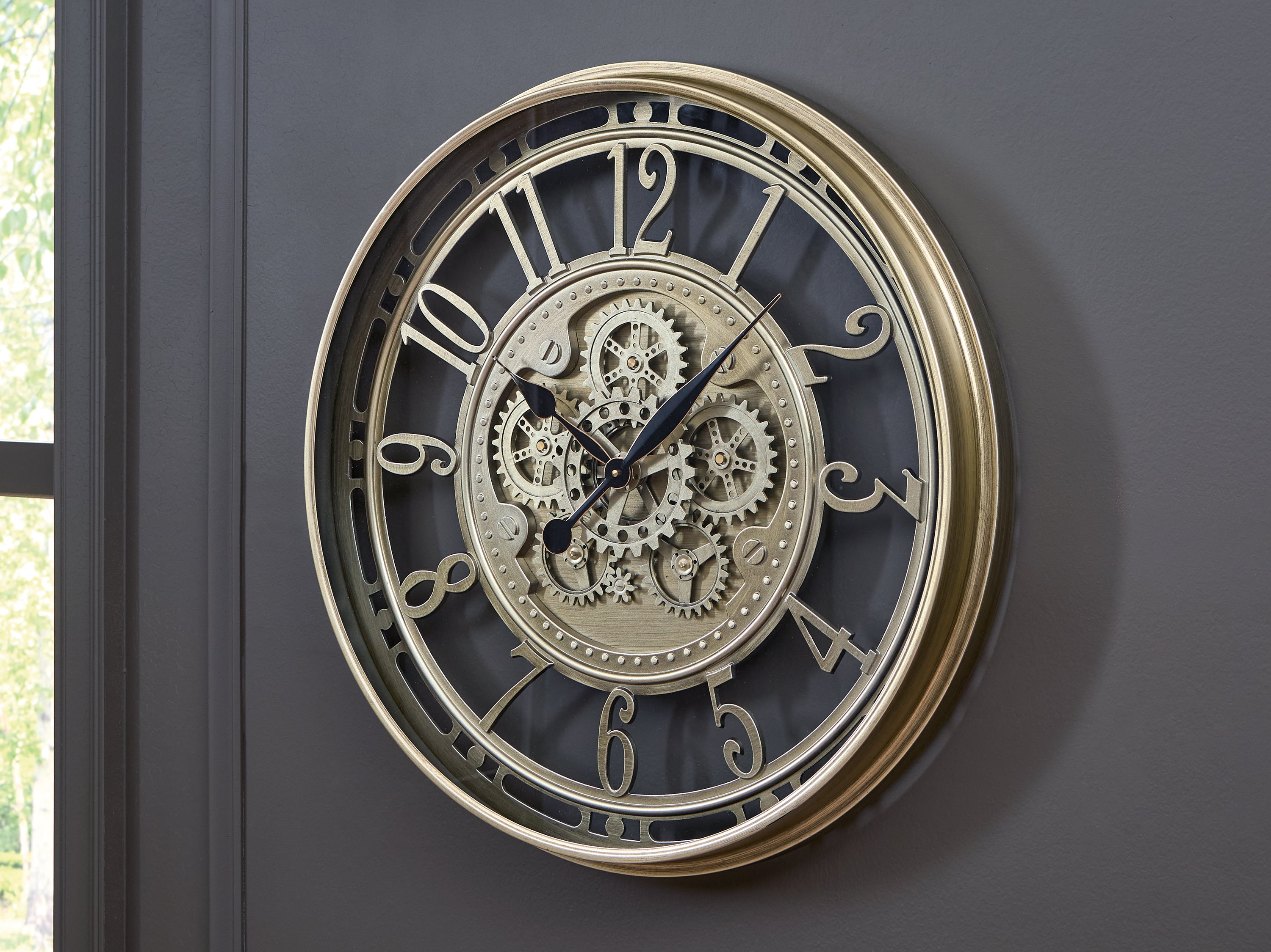 Luxury Living Gallery - Ashley Furniture - Gilover Wall Decor - Wall Clock / Champagne Finish - A8010386