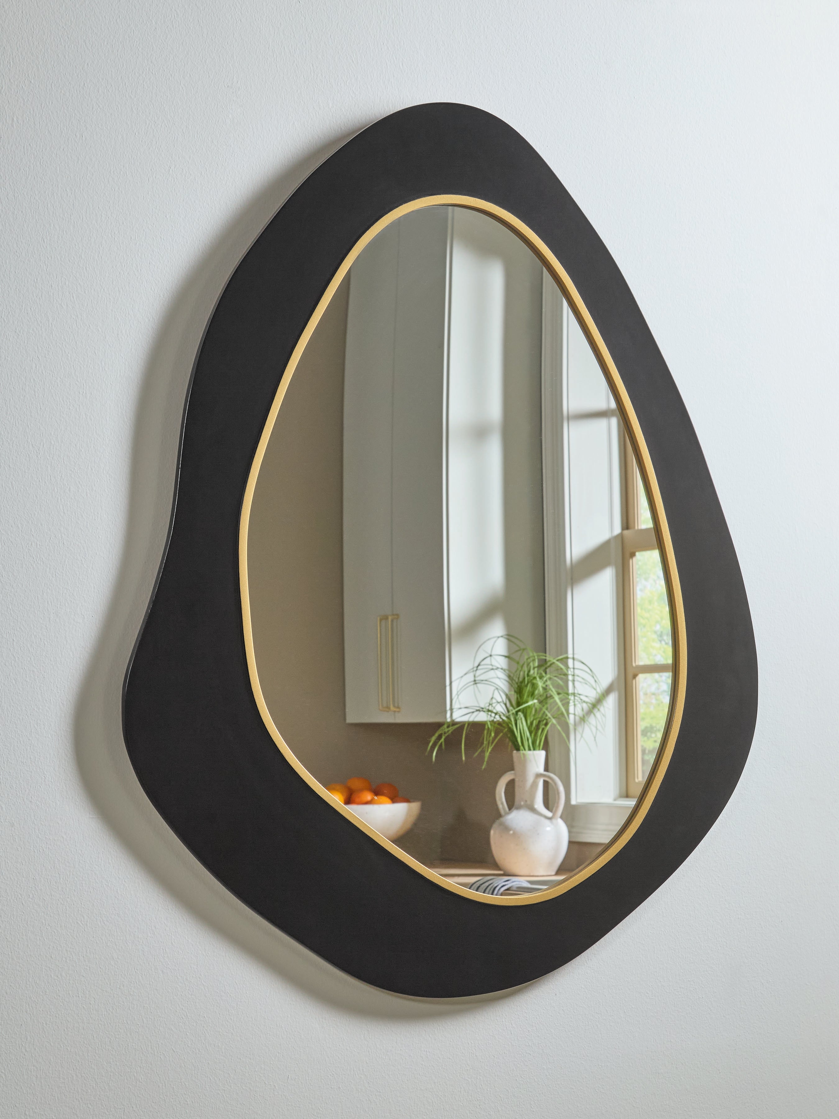 Luxury Living Gallery - Ashley Furniture - Kierlock Mirror - Accent Mirror / Black/Gold Finish - A8010414
