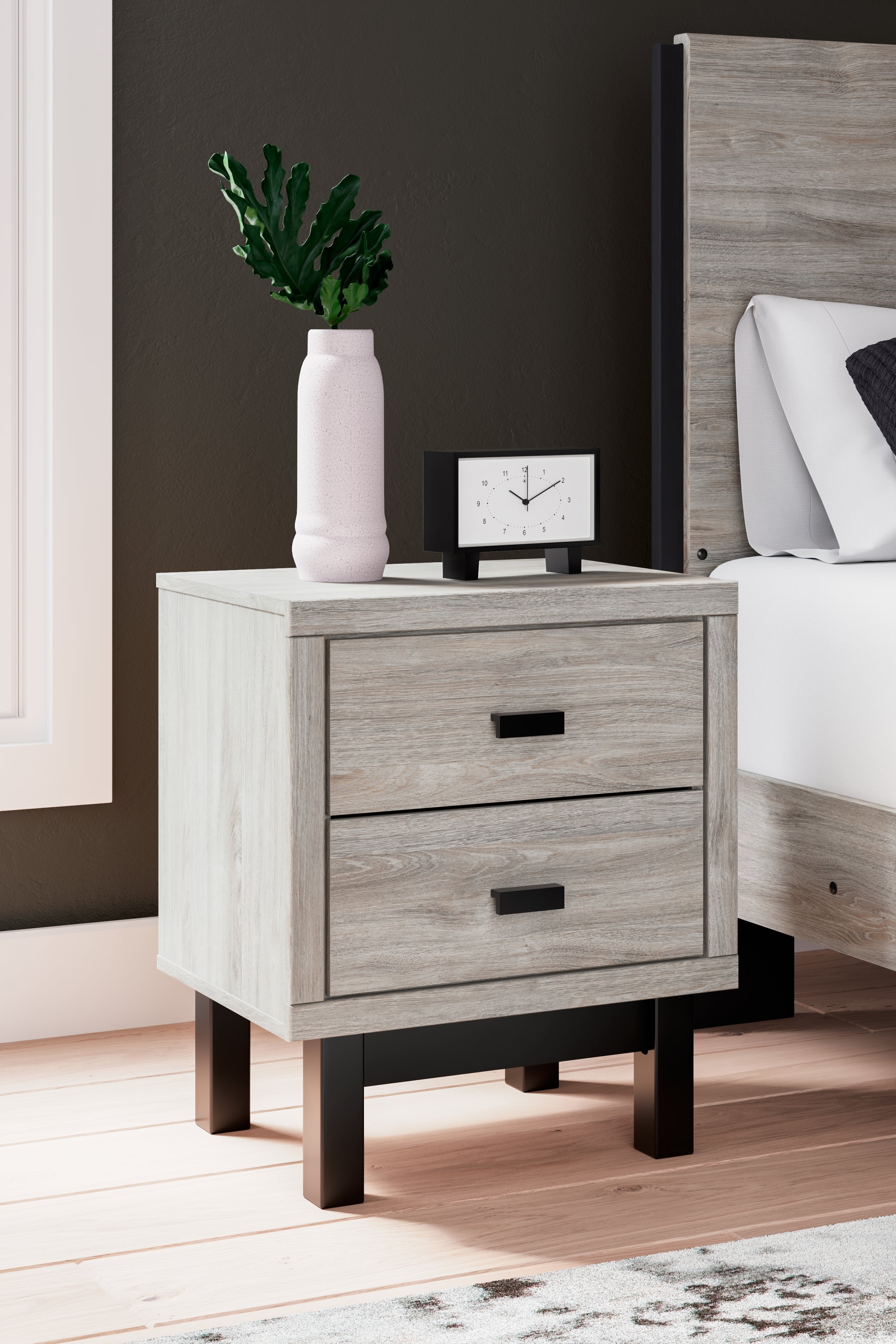 Luxury Living Gallery - Ashley Furniture - Vessalli Bedroom - Two Drawer Night Stand / Two-tone - B1036-92