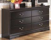 Luxury Living Gallery - Ashley Furniture - Huey Vineyard Bedroom - Dresser and Mirror / Black - B128B1