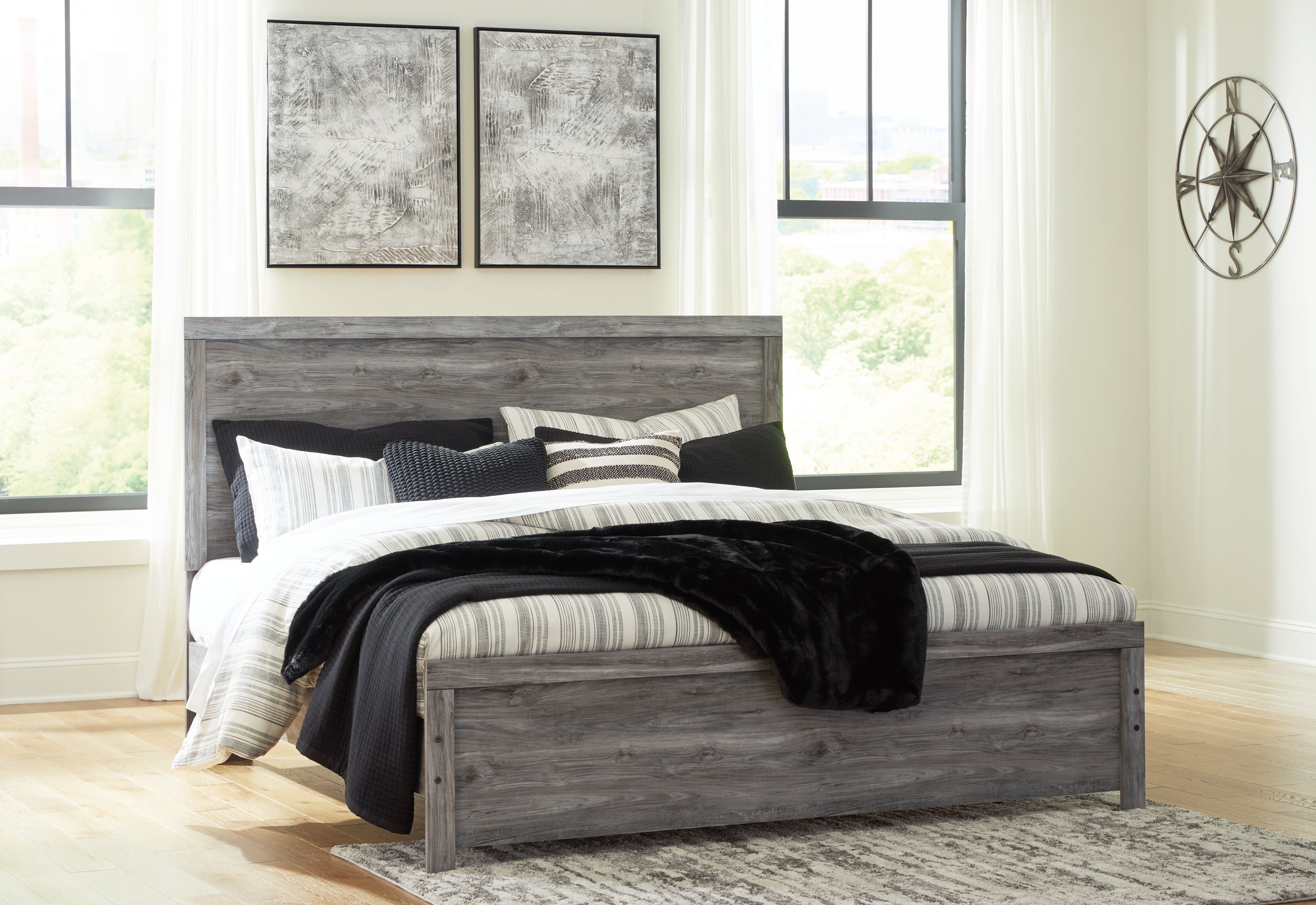 Luxury Living Gallery - Ashley Furniture - Bronyan Bedroom - Dresser and Mirror / Dark Gray - B1290B1
