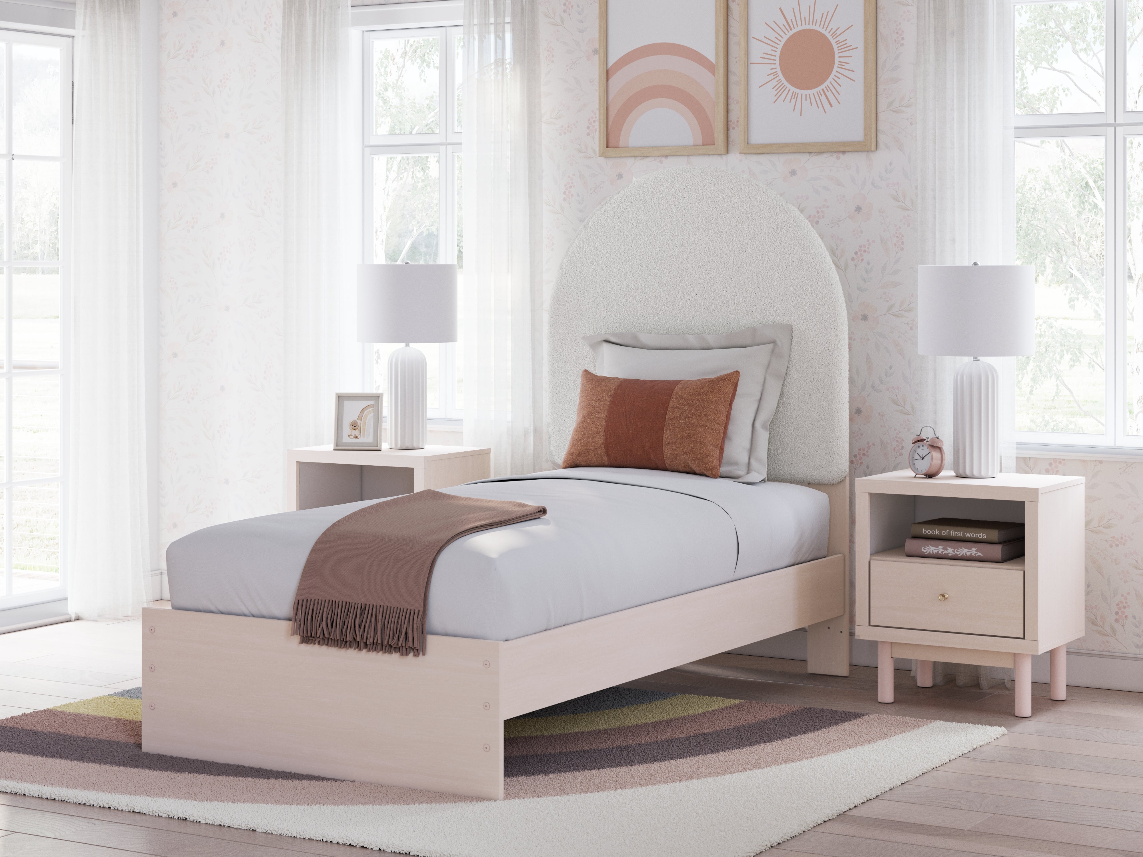 Luxury Living Gallery - Ashley Furniture - Wistenpine Bedroom - Full Upholstered Panel Bed with Storage / Blush - B1323B15