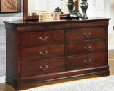 Luxury Living Gallery - Ashley Furniture - Alisdair Bedroom - King Sleigh Bed / Reddish Brown - B376B8