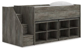 Luxury Living Gallery - Ashley Furniture - Frandern Twin Loft Bed with Bookcase Storage - Twin Loft Bed with Bookcase Storage / Warm Gray - B4480B25