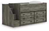 Luxury Living Gallery - Ashley Furniture - Frandern Twin Loft Bed with Drawer Storage - Twin Loft Bed with Drawer Storage / Warm Gray - B4480B26