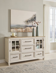 Luxury Living Gallery - Ashley Furniture - Shaybrock Bedroom - California King Panel Bed / Antique White - B683B7