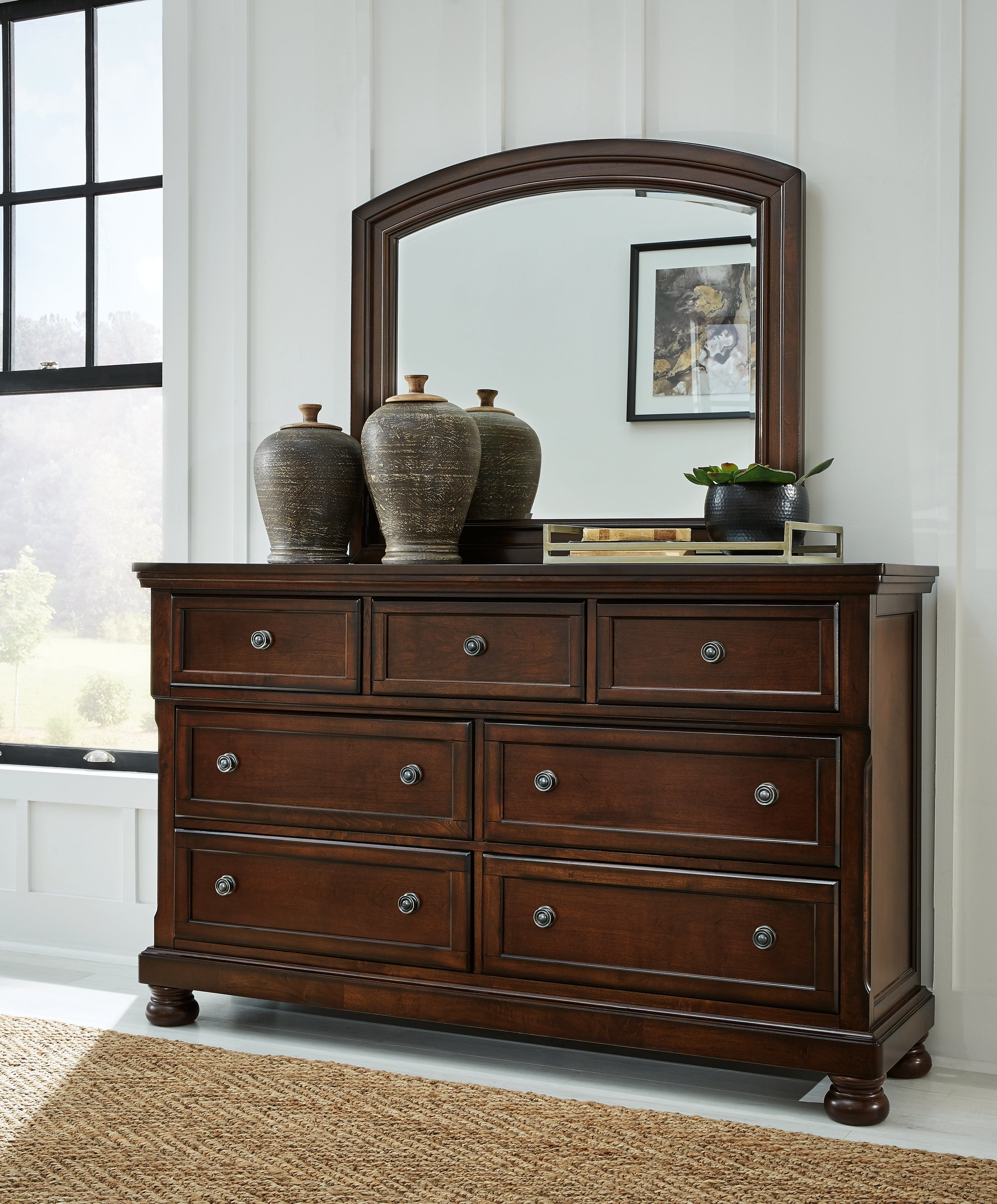 Luxury Living Gallery - Ashley Furniture - Porter Bedroom - Queen Panel Storage Bed / Rustic Brown - B697B42