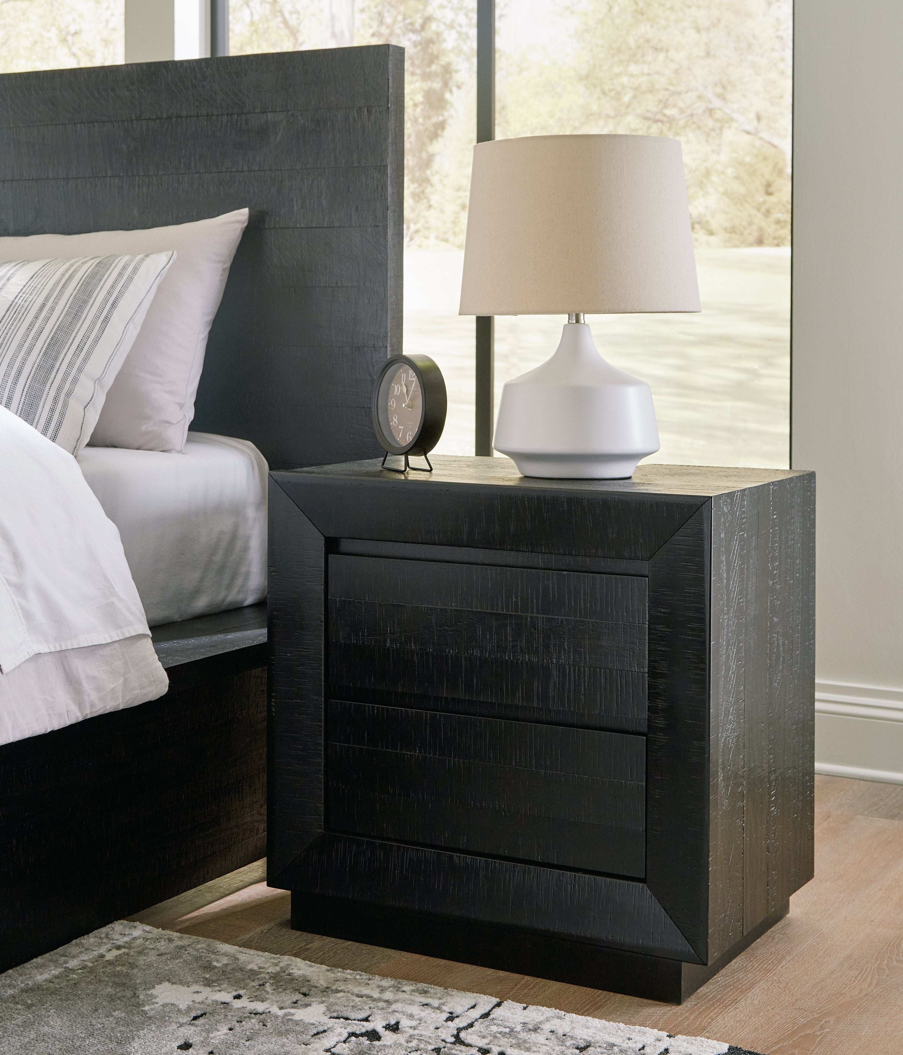 Luxury Living Gallery - Ashley Furniture - Londer Bedroom - King Panel Bed / Black - B768B4
