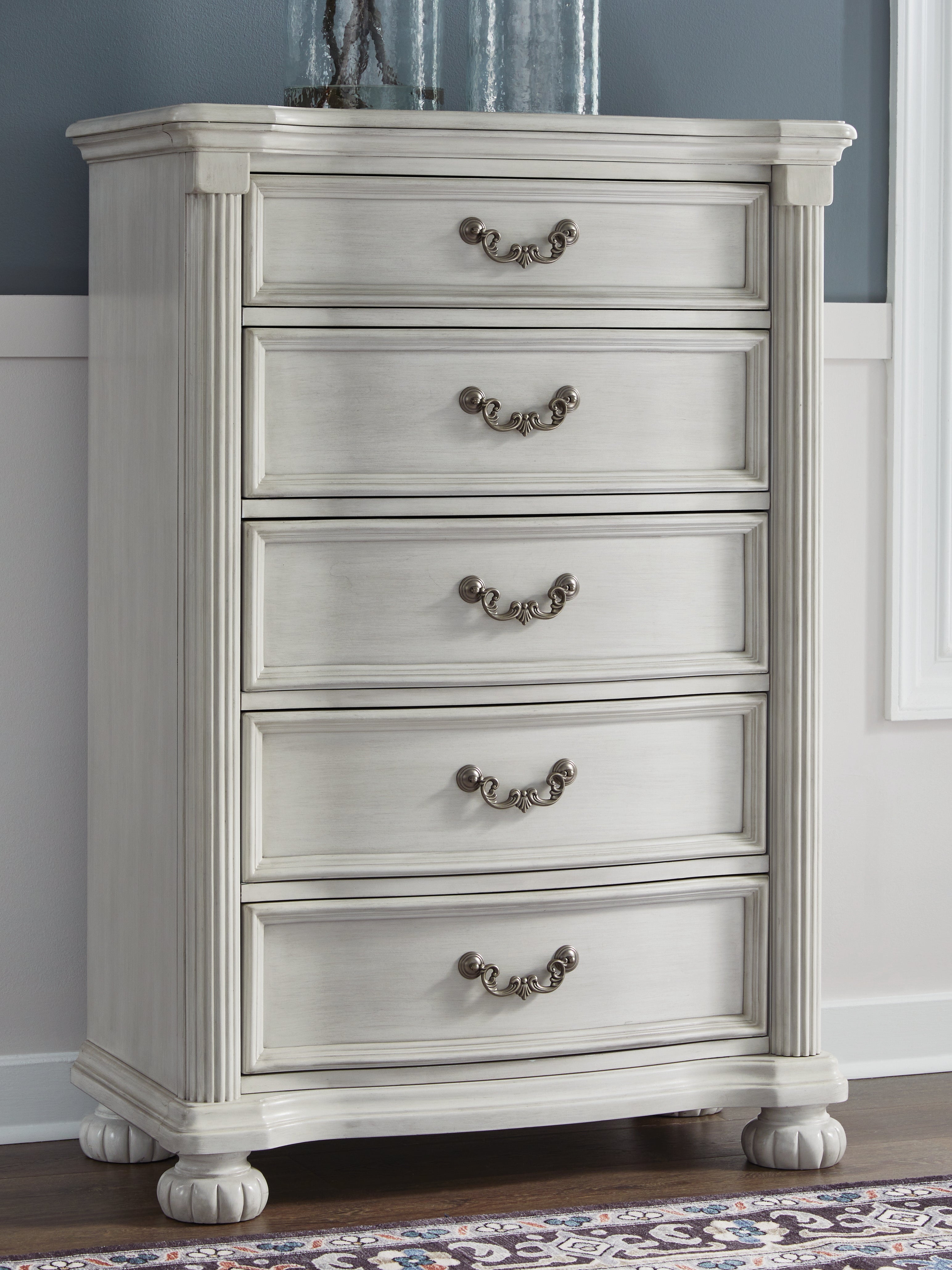 Luxury Living Gallery - Ashley Furniture - Montelaine Bedroom - Three Drawer Night Stand / Antique White - B795-93