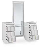 Luxury Living Gallery - Ashley Furniture - Chalanna Vanity with Mirror - Vanity with Mirror / White - B822B7