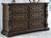 Luxury Living Gallery - Ashley Furniture - Maylee Bedroom - Dresser and Mirror / Dark Brown - B947B1