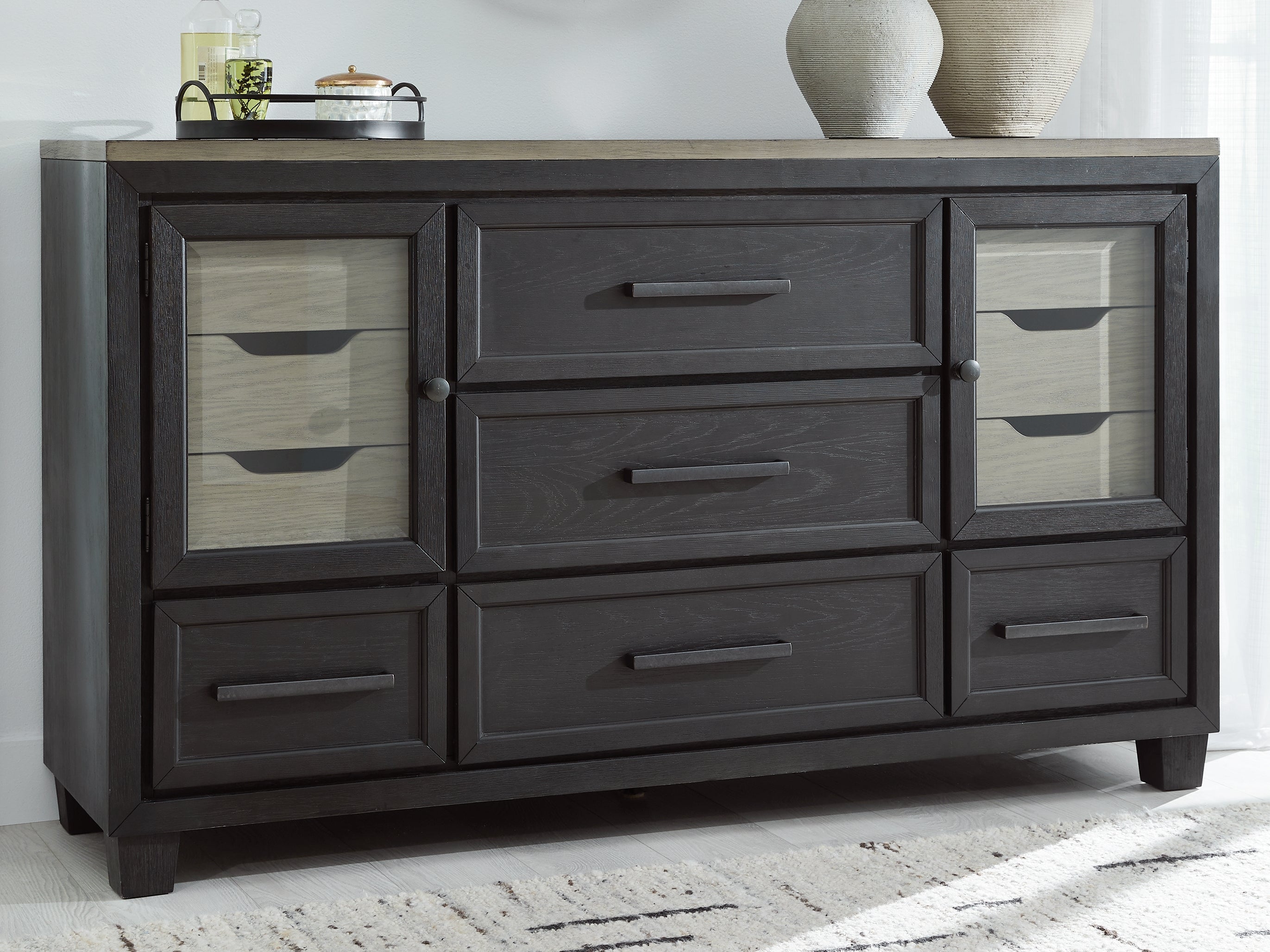 Luxury Living Gallery - Ashley Furniture - Foyland Bedroom - Two Drawer Night Stand / Black/Brown - B989-92