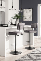 Luxury Living Gallery - Ashley Furniture - Strumford Dining Room - Bar Height Bar Stool (Set of 2) / Gray/Black - D119-630X2