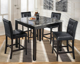 Luxury Living Gallery - Ashley Furniture - Maysville Dining Room - Square Counter TBL Set (5/CN) / Black - D154-223