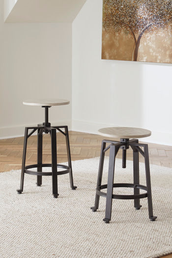 Luxury Living Gallery - Ashley Furniture - Karisslyn Dining Room - Counter Height Stool (Set of 2) / Whitewash/Black - D336-024X2