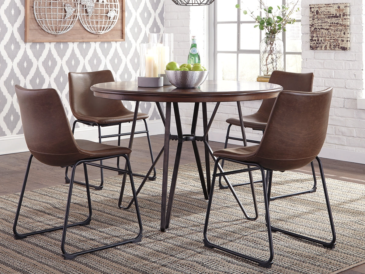 Luxury Living Gallery - Ashley Furniture - Centiar Dining Room - Dining Chair (Set of 2) / Brown/Black - D372-01X2