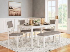 Luxury Living Gallery - Ashley Furniture - Erinberg Dining Room - Dining Room Table Set (5/CN) / Antique White - D423-225