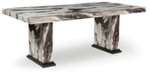 Luxury Living Gallery - Ashley Furniture - Jeshina Dining Table - Dining Table / Dark Brown/Beige - PCD581D4