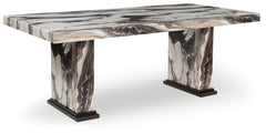 Luxury Living Gallery - Ashley Furniture - Jeshina Dining Table - Dining Table / Dark Brown/Beige - PCD581D4