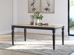 Luxury Living Gallery - Ashley Furniture - Brenkerton Dining Table - Rectangular Dining Room Table / Grayish Brown/Black - PCD591-25
