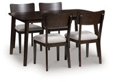 Luxury Living Gallery - Ashley Furniture - Mallenette Dining Table and 4 Chairs (Set of 5) - Dining Room Table Set (5/CN) / Merlot - PCD607-225