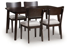 Luxury Living Gallery - Ashley Furniture - Mallenette Dining Table and 4 Chairs (Set of 5) - Dining Room Table Set (5/CN) / Merlot - PCD607-225