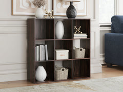 Luxury Living Gallery - Ashley Furniture - Glosmount Nine Cube Organizer - Nine Cube Organizer / Cherry/Light Brown - EA1055-3X3