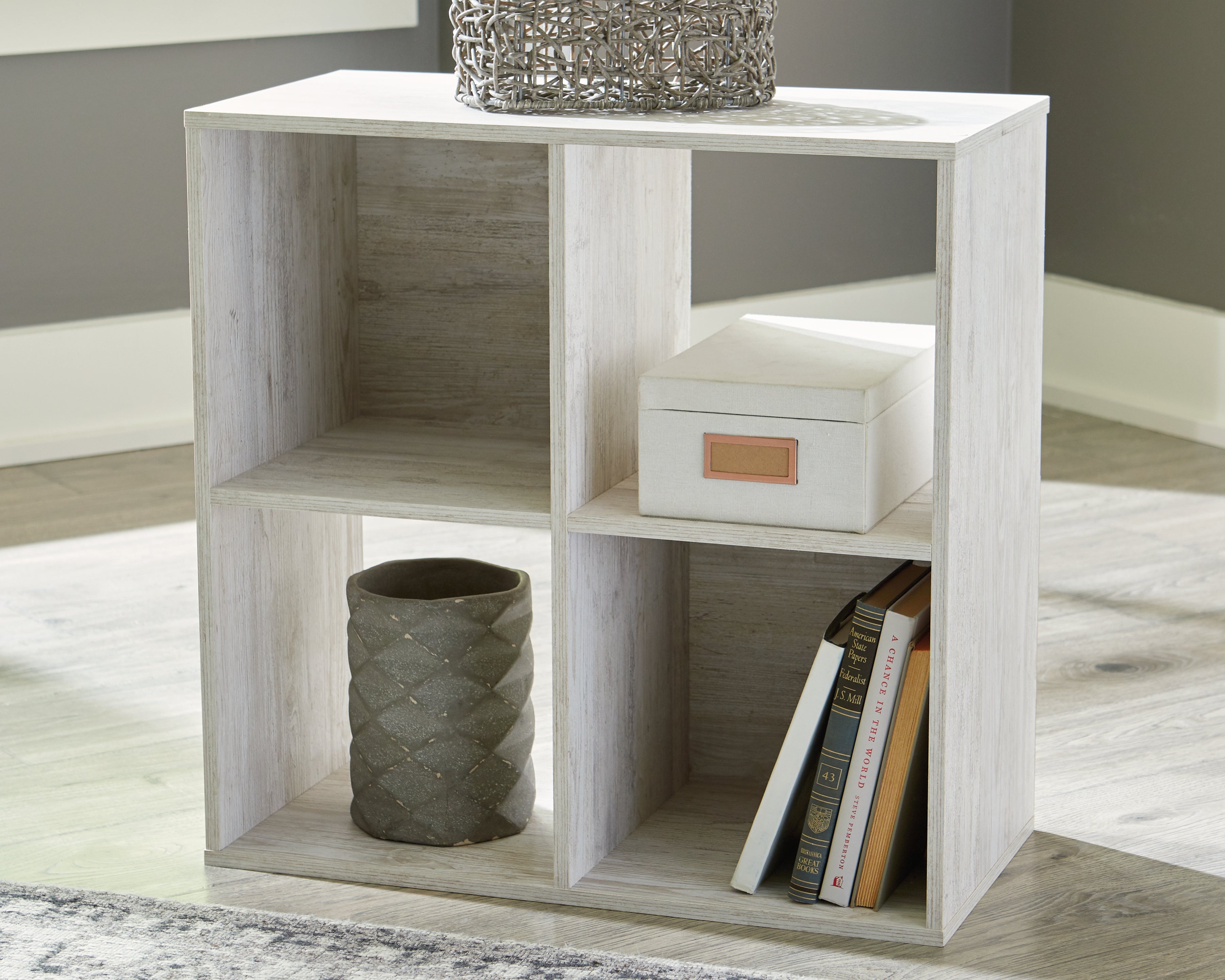 Luxury Living Gallery - Ashley Furniture - Paxberry Four Cube Organizer - Four Cube Organizer / Whitewash - EA1811-2X2