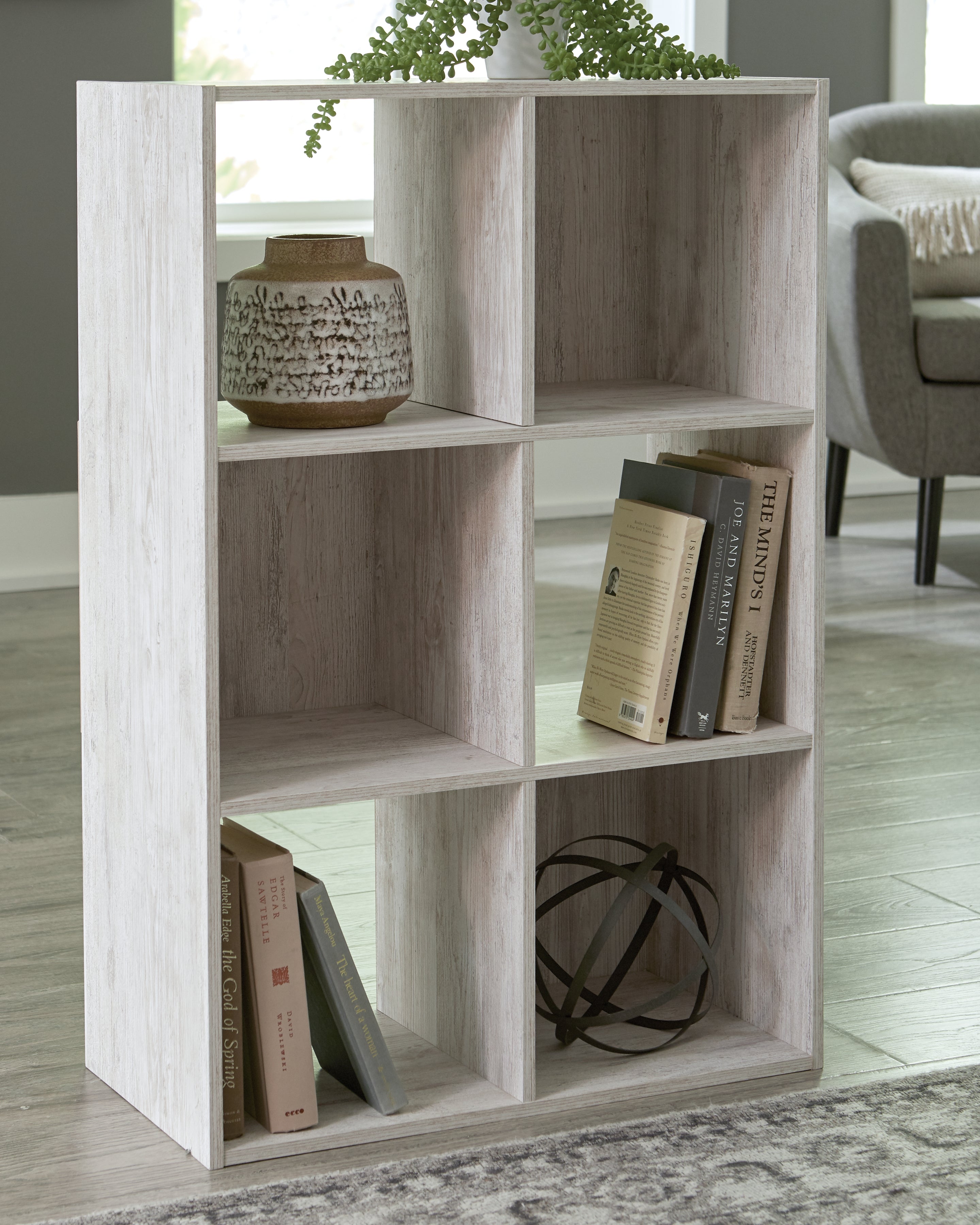 Luxury Living Gallery - Ashley Furniture - Paxberry Six Cube Organizer - Six Cube Organizer / Whitewash - EA1811-3X2