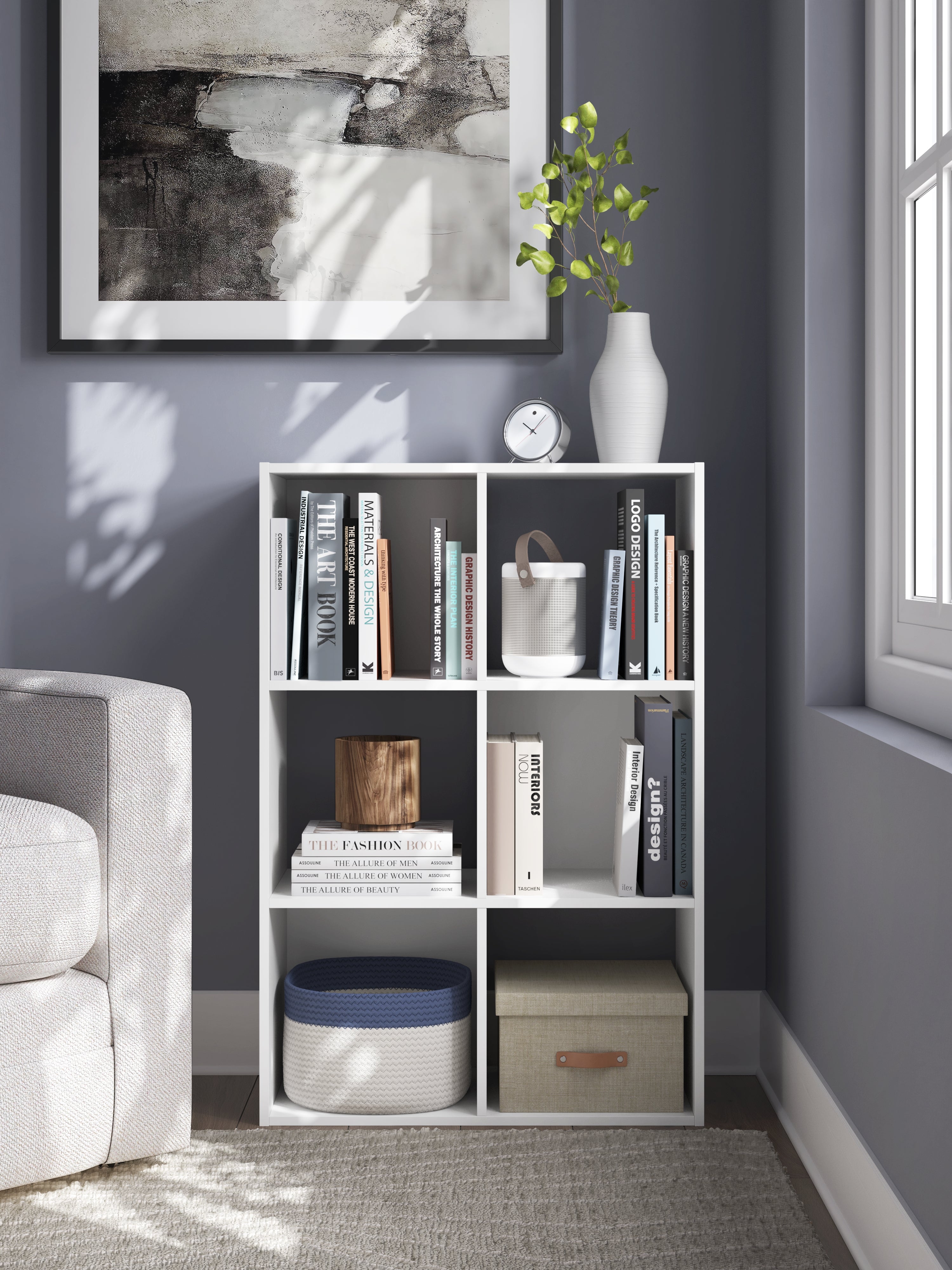 Luxury Living Gallery - Ashley Furniture - Onita Six Cube Organizer - Six Cube Organizer / White - EA9630-3X2